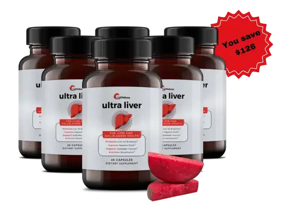 Ultra Liver supplement bottles for sale in the USA with discount label