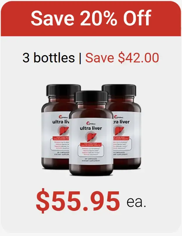 Ultra Liver 3 bottles with 20% discount – $55.95 each, USA offer