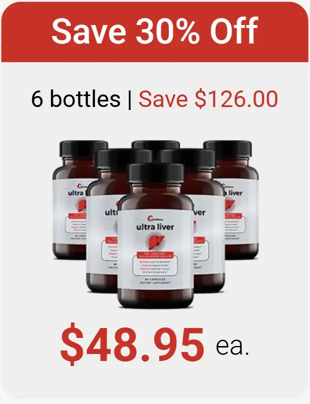 Ultra Liver 6 bottles with 30% discount – $48.95 each, best value offer in USA